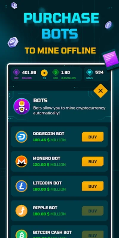 CryptoMiner for Android: Build a Virtual Crypto Empire