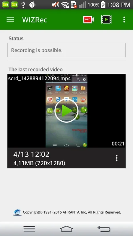 WIZRec for Android - Seamless Screen Recording