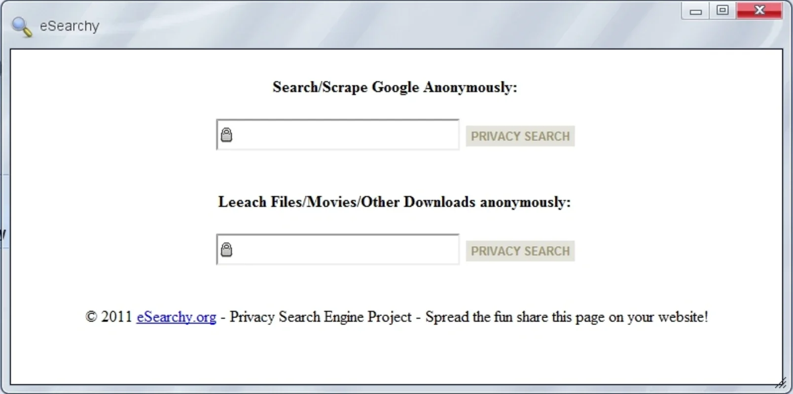 eSearchy for Windows - Search Privately without Installation