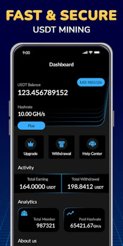 USDT Mining, Crypto USDT Miner for Android - Earn Easily