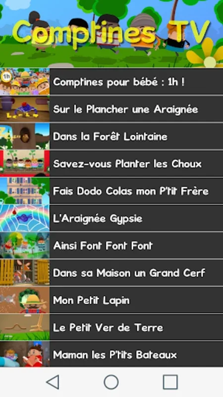 Comptines TV for Android: Engaging Kids' Content