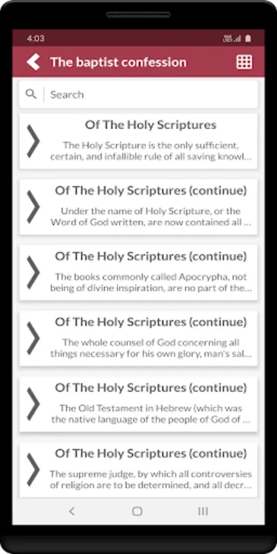 The Baptist Confession for Android - No Downloading Required