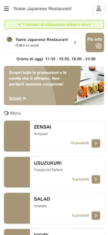 Yume Japanese Restaurant for Android - Order Authentic Japanese Food