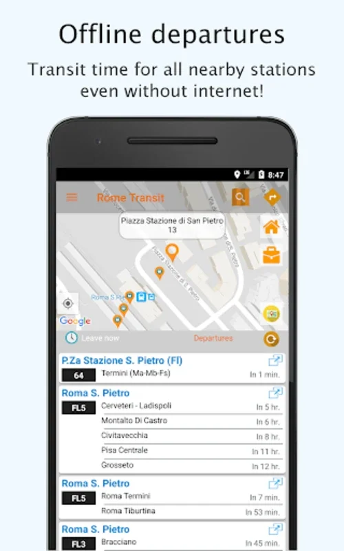 Rome ATAC Notte Ostia Periferi for Android: Offline Transit Planner