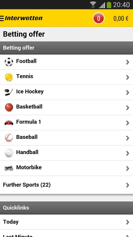 Interwetten for Android - Bet on Sports with Best Odds