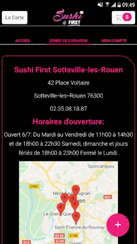 Sushi First Sotteville-les-Rouen for Android: Fresh Sushi Delivery