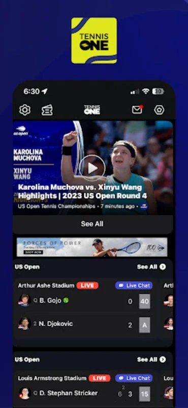 TennisONE for Android - Comprehensive Tennis Platform