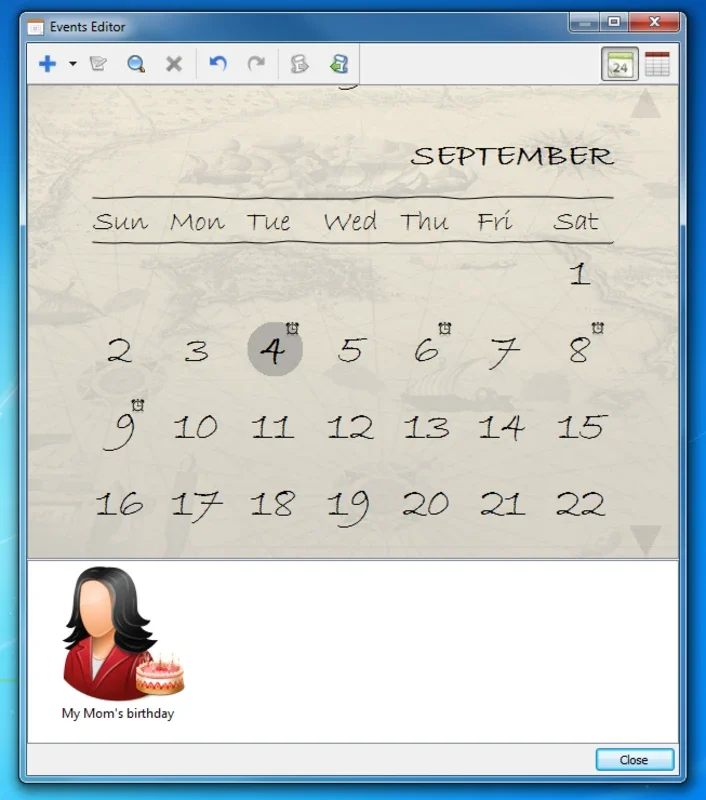 Holiline Reminder for Windows - Keep Track of Important Dates