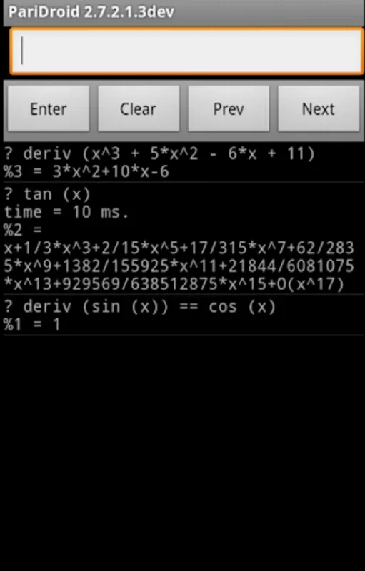 PariDroid for Android - Advanced Math Computations