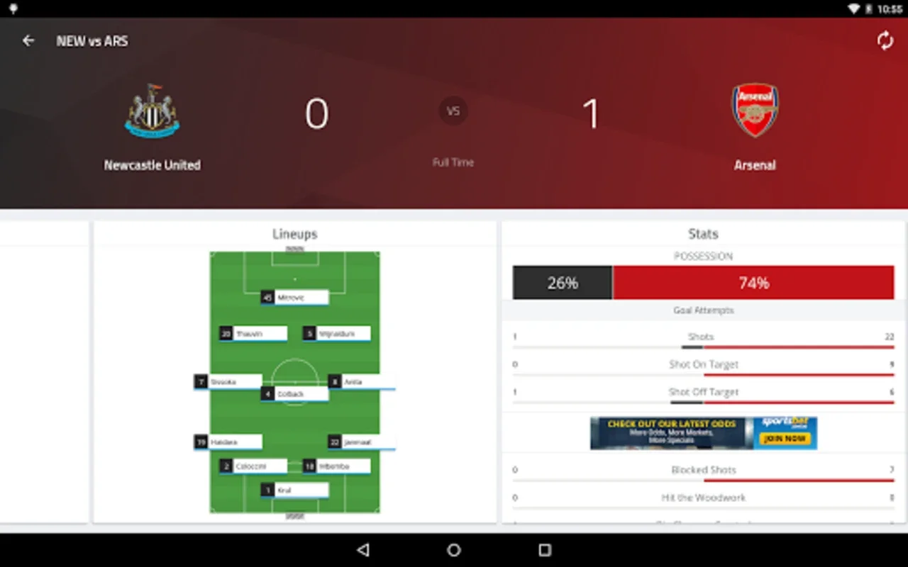 EPL Live for Android - Free Football Updates