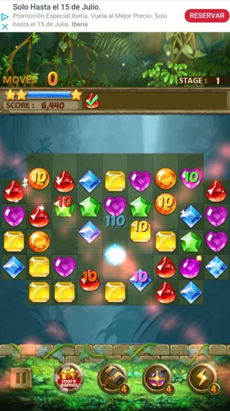 Jewels Jungle for Android - Fun Match 3 in a Jungle Setting