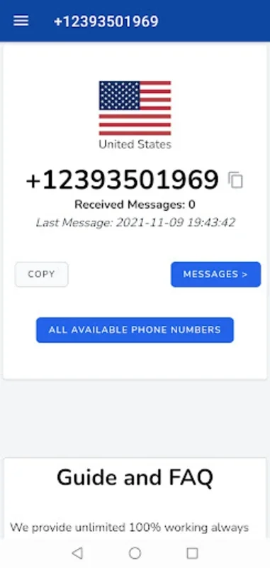 SMS Receive for Android - Protect Your Online Privacy