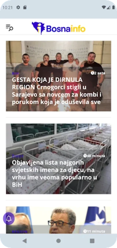 Bosnainfo for Android: Reliable News in Bosnia