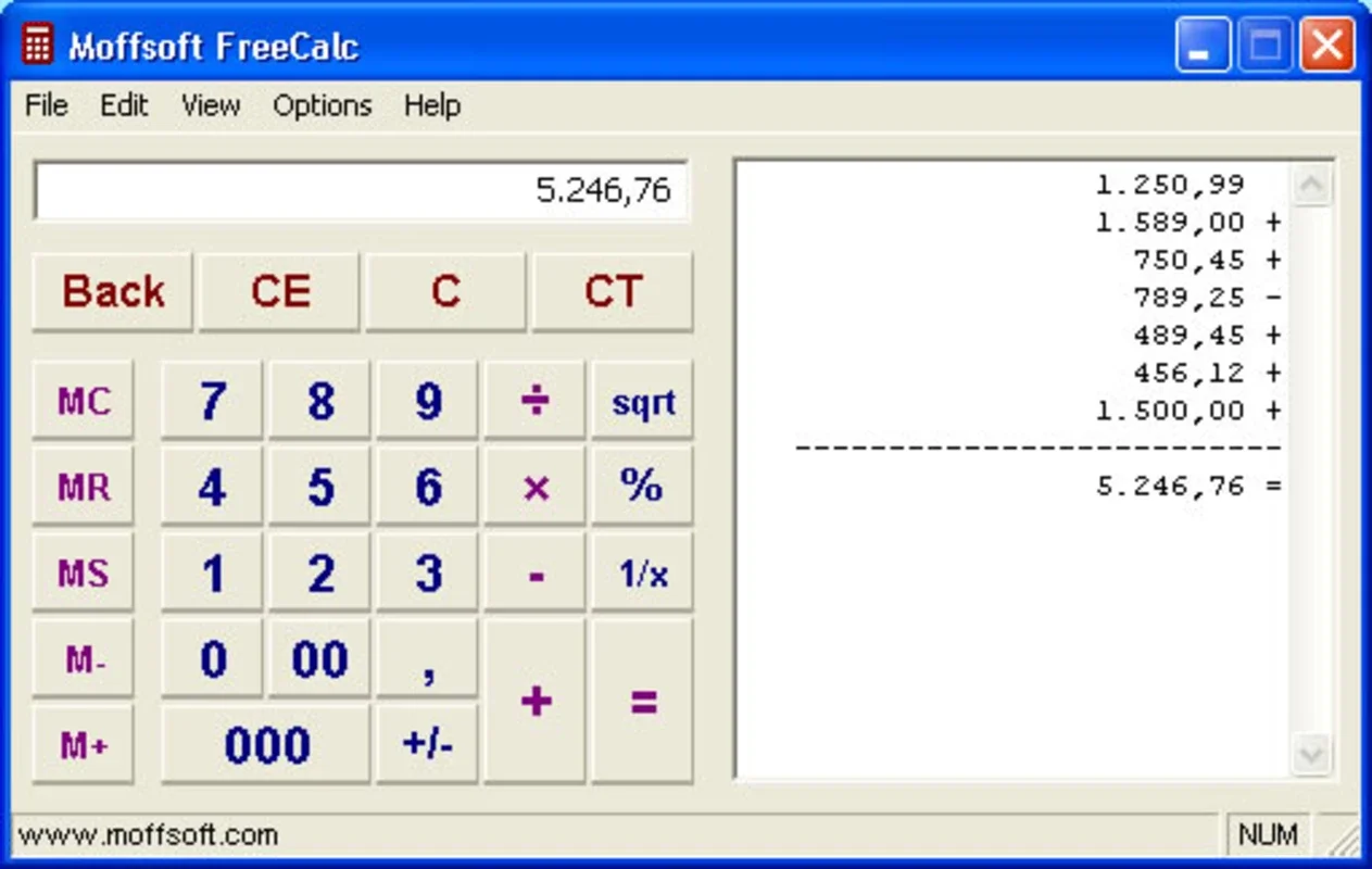 Moffsoft FreeCalc for Windows: A Powerful Calculator