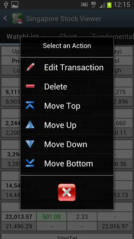 Singapore Stock Viewer for Android - Manage Your Portfolio