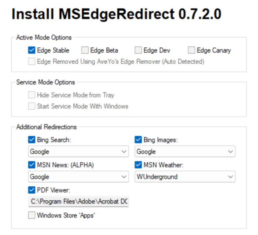 MSEdgeRedirect for Windows - Streamline Web Redirection