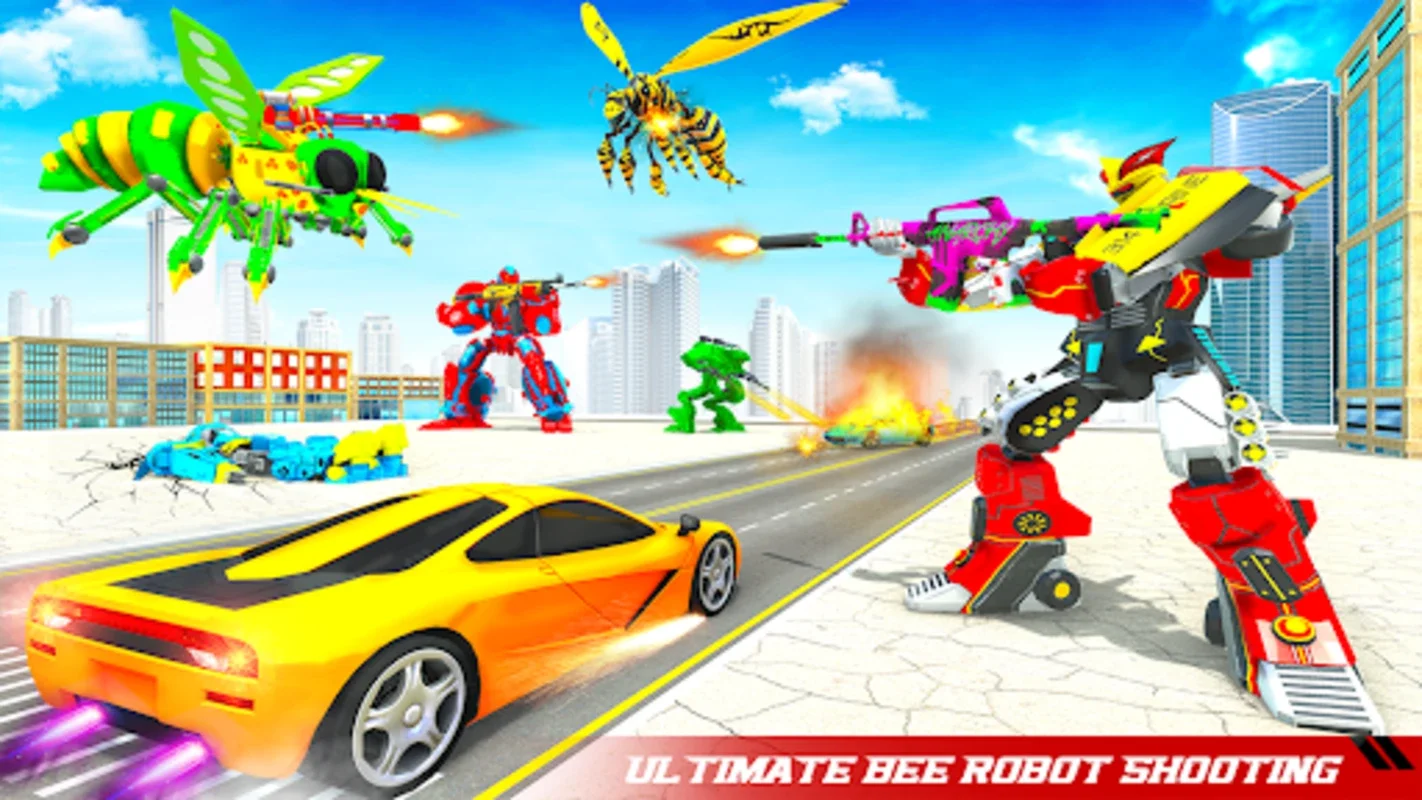 Flying Bee Robot Car Transform for Android - Thrilling Gameplay