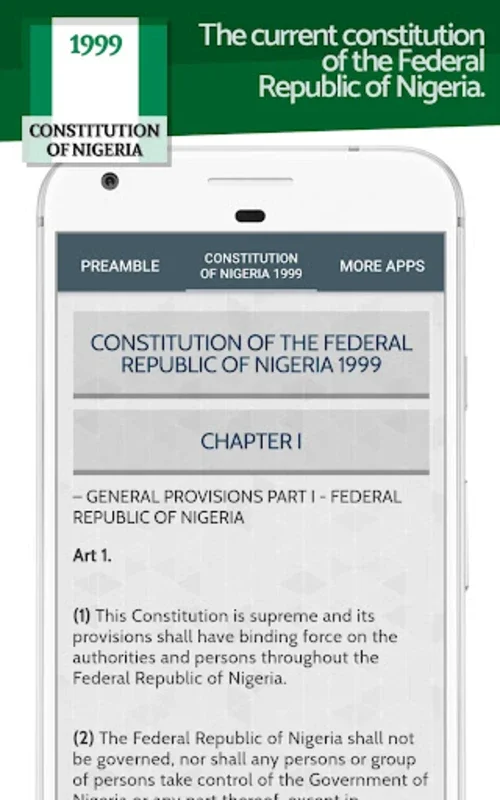 Constitution of Nigeria 1999 for Android - Explore Legal Framework