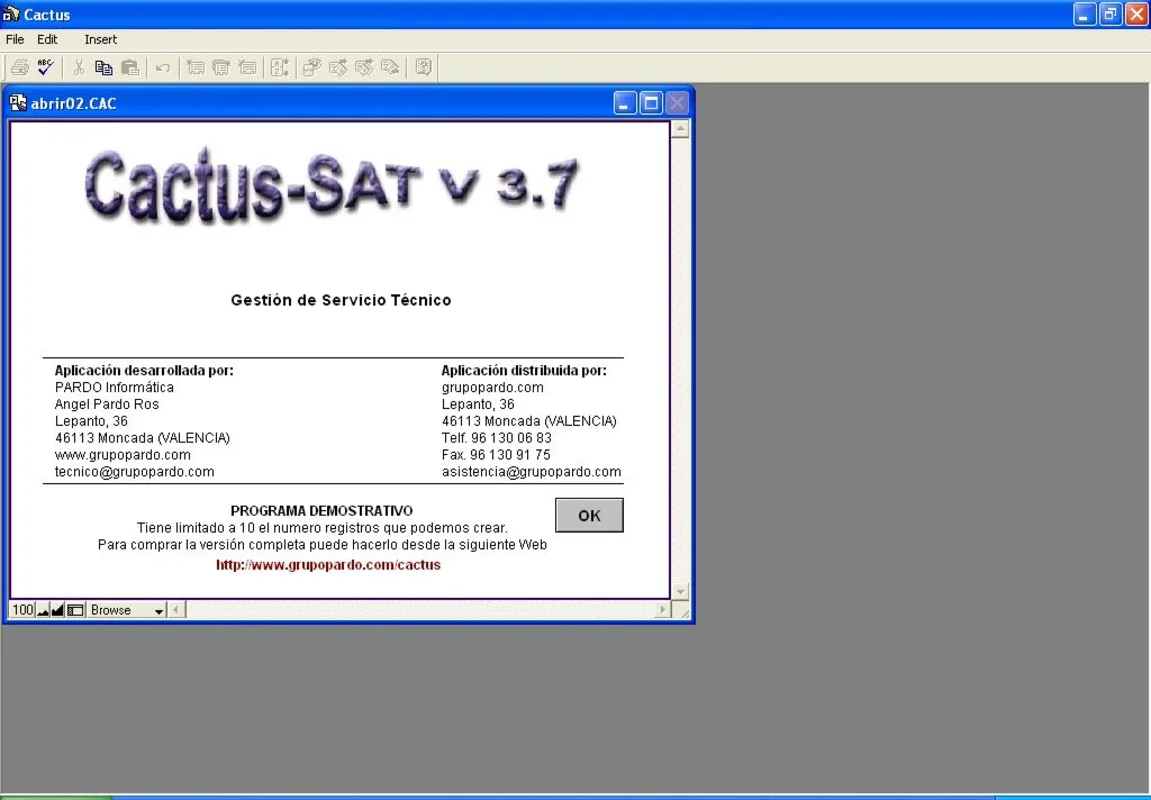 Cactus-SAT for Windows: Manage Technical Services Efficiently