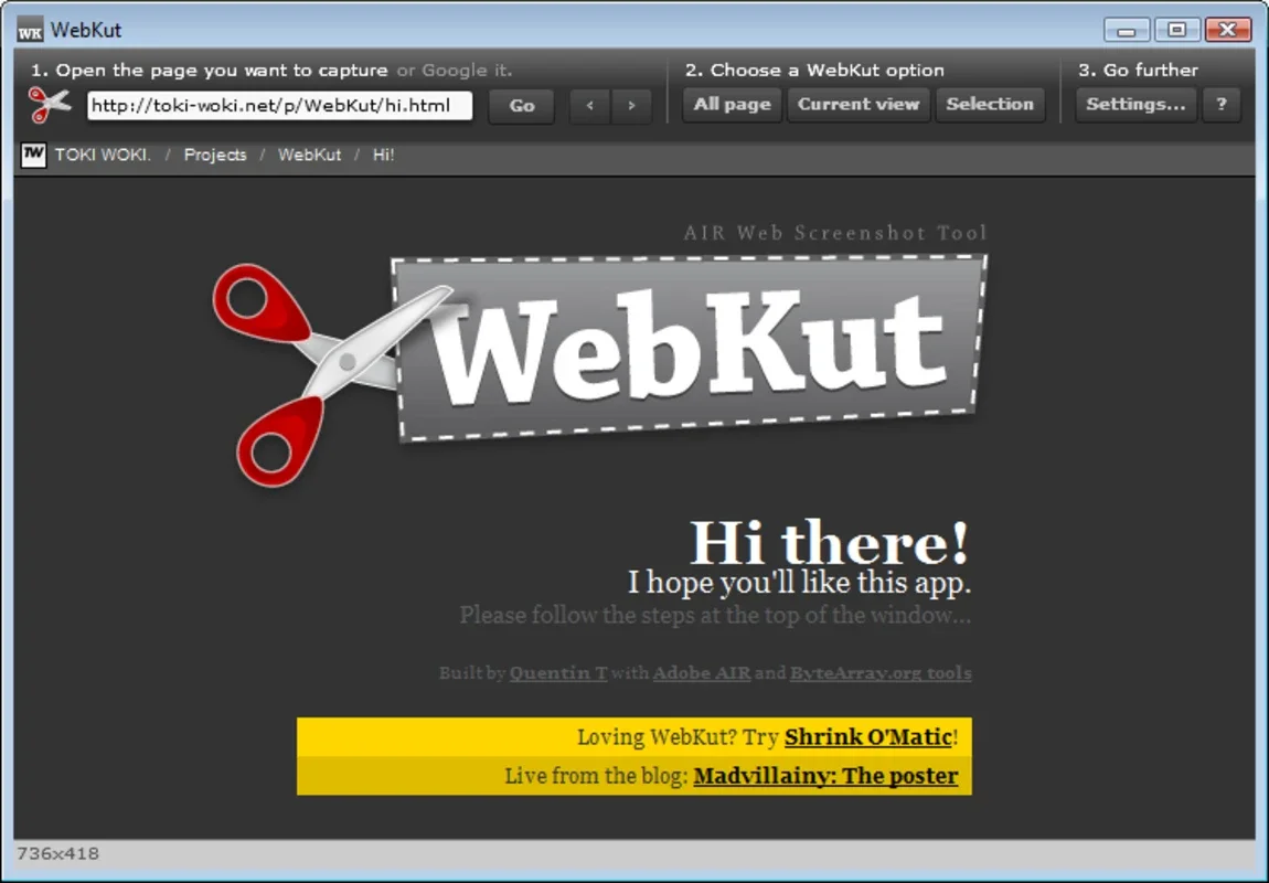 WebKut for Windows - Capture Web Pages Easily