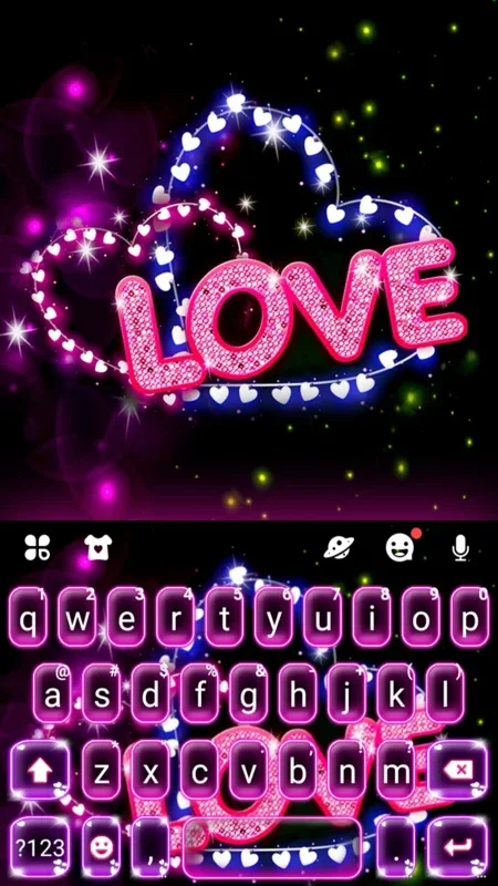 Neon Love Theme for Android - Customizable Keyboard