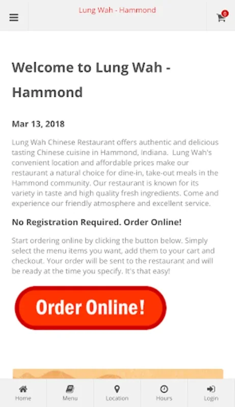 Lung Wah Hammond Ordering for Android - Convenient Ordering at Your Fingertips