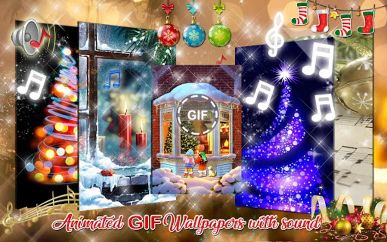 Christmas Songs Live Wallpaper for Android - Festive Cheer