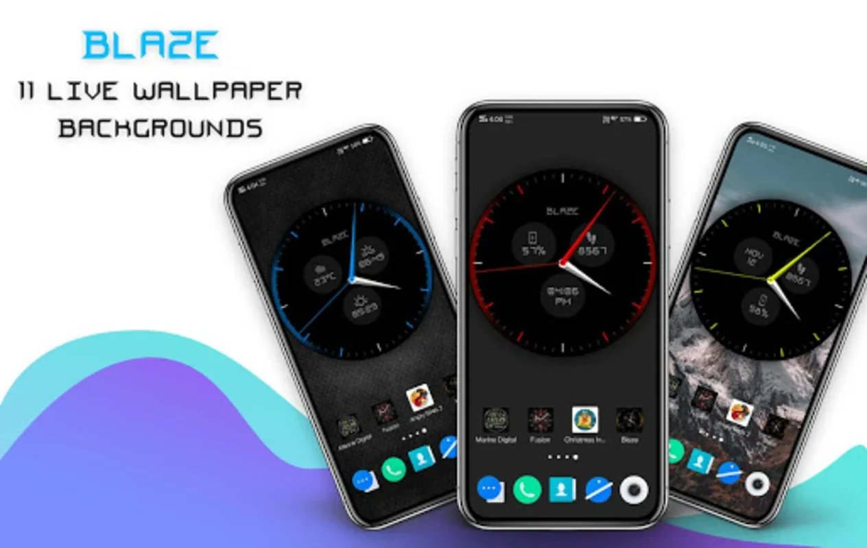 Blaze Clock Live Wallpaper for Android - Stylish & Functional