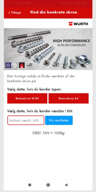 Würth Anker for Android: Precise Anchor Calculations