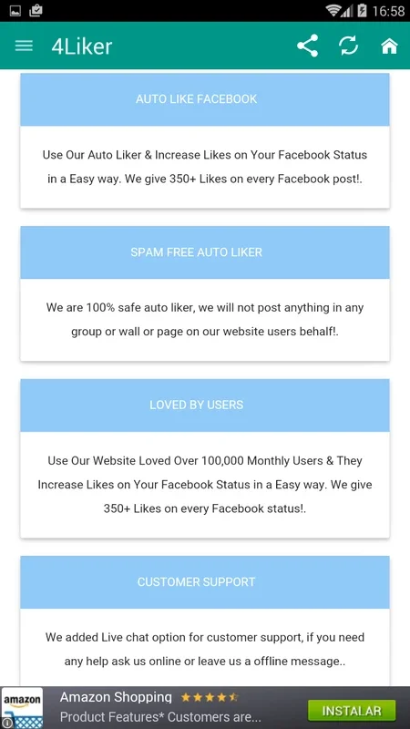 4Liker for Android - Boost Your Facebook Post Likes