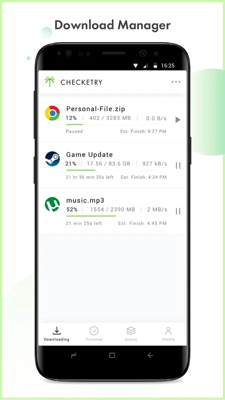 Checketry for Android - Efficient Download Management