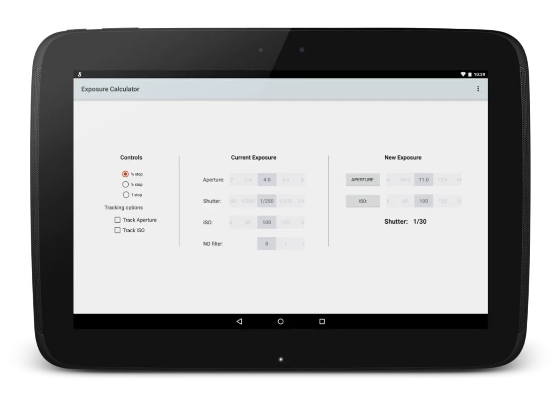 Exposure Calculator for Android - Ideal for Precise Photo Exposure