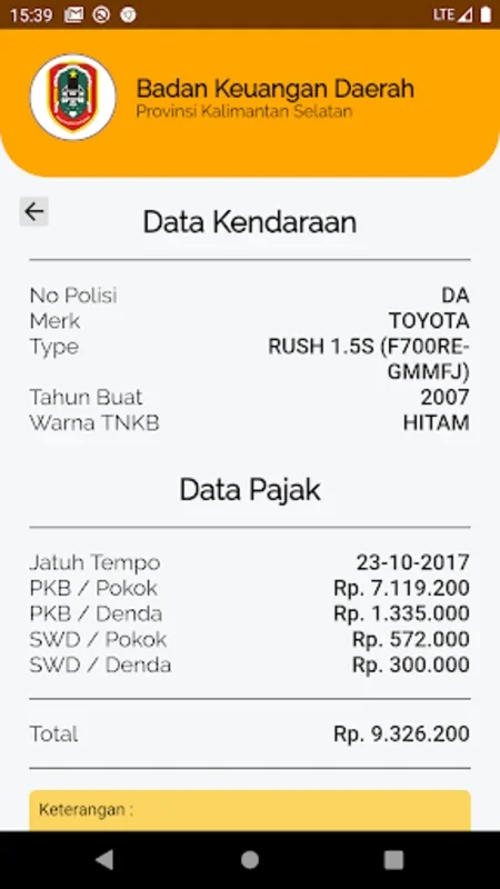 Bakeuda Prov Kalsel for Android - Simplify Vehicle Tax Management