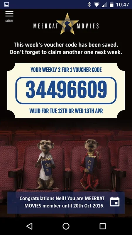 Meerkat Movies for Android - Exclusive Savings App