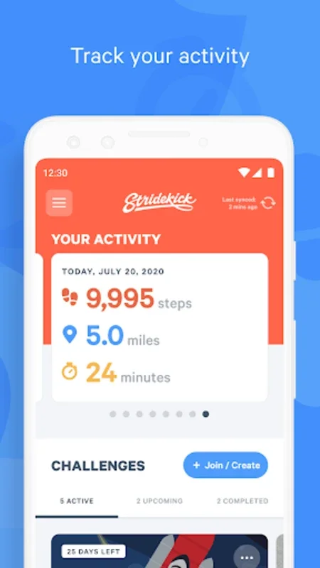 Stridekick Activity Challenges for Android - Social Fitness for All