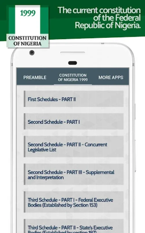 Constitution of Nigeria 1999 for Android - Explore Legal Framework