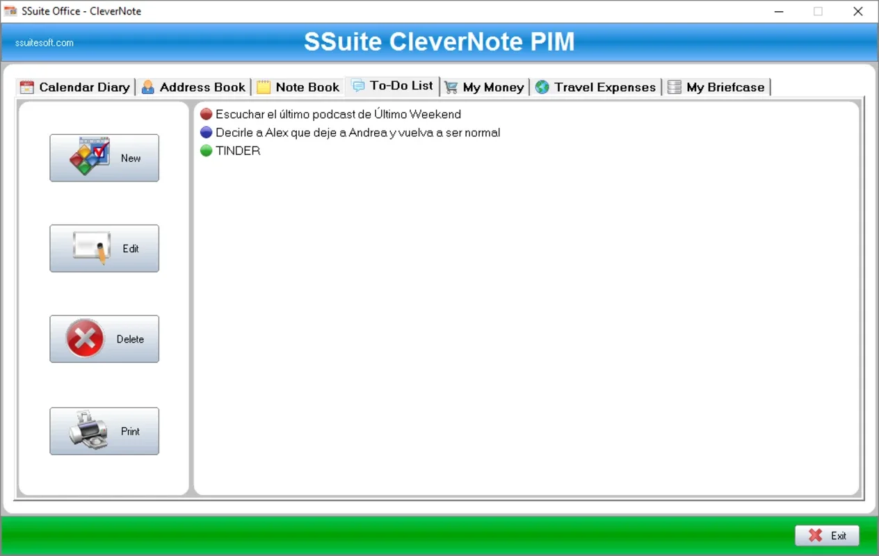 SSuite CleverNote PIM for Windows - Organize Your Life