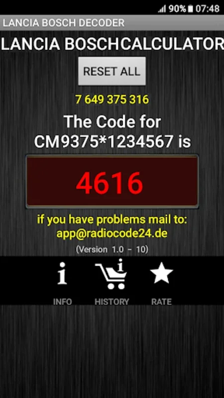 Bosch Lancia Radio Code Decode for Android: Retrieve Radio Codes