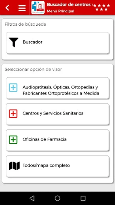 Buscador de centros sanitarios for Android - Find Healthcare Easily