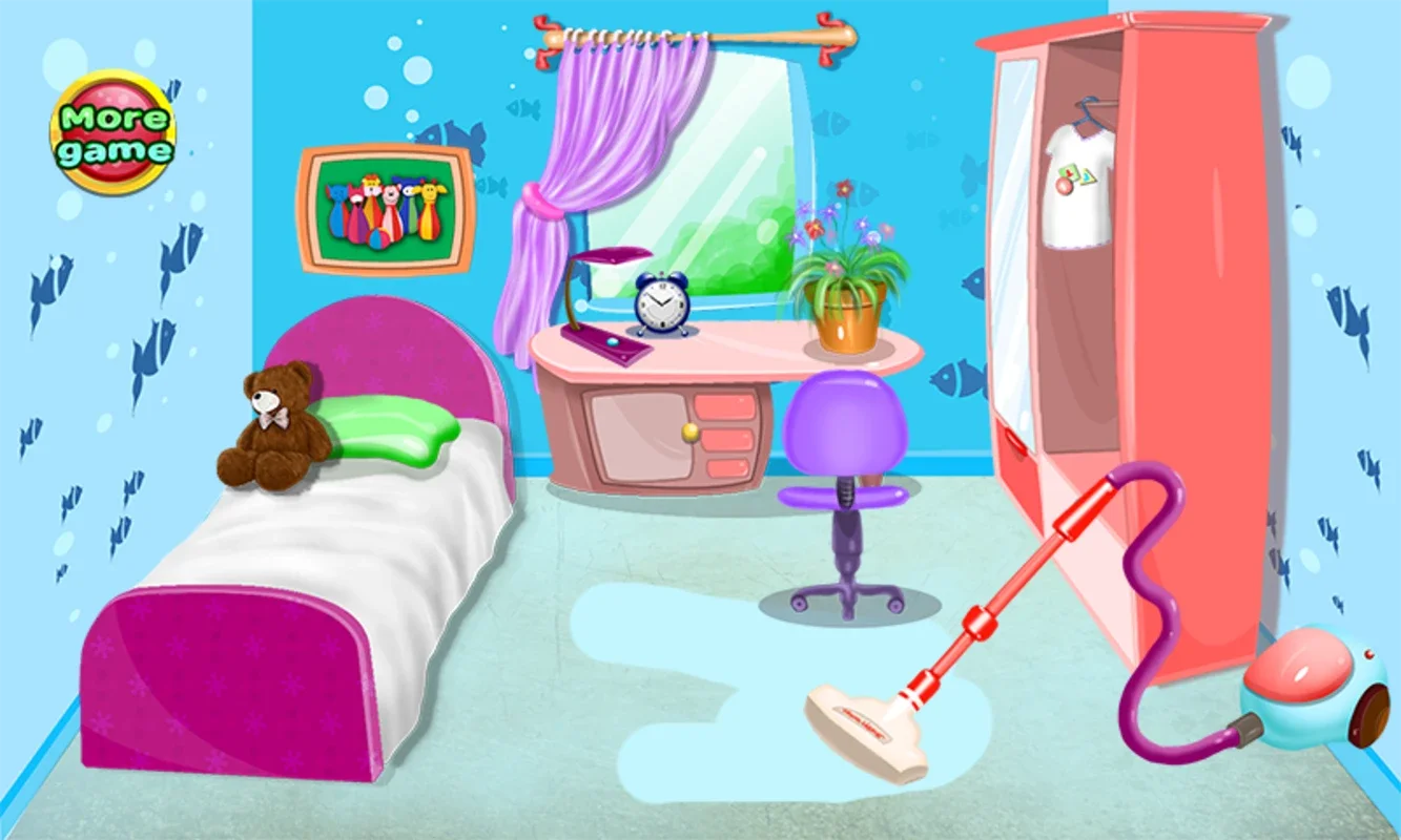 Clean up messy room with Nana for Android - Fun Cleaning Skills Game