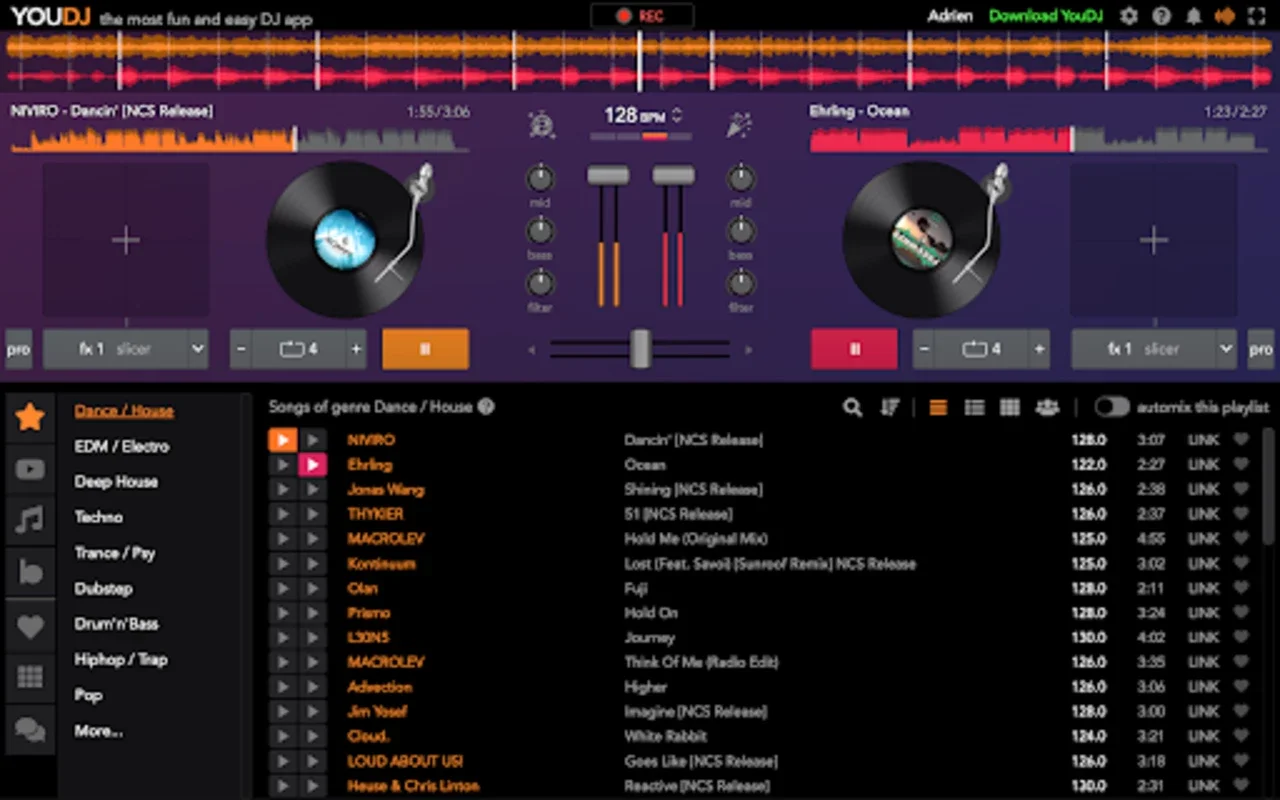 YouDJ Desktop - Intuitive Music DJ App for Android