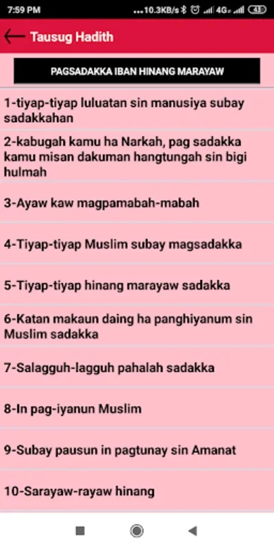 Hadith Tausug for Android - Access Islamic Teachings Easily