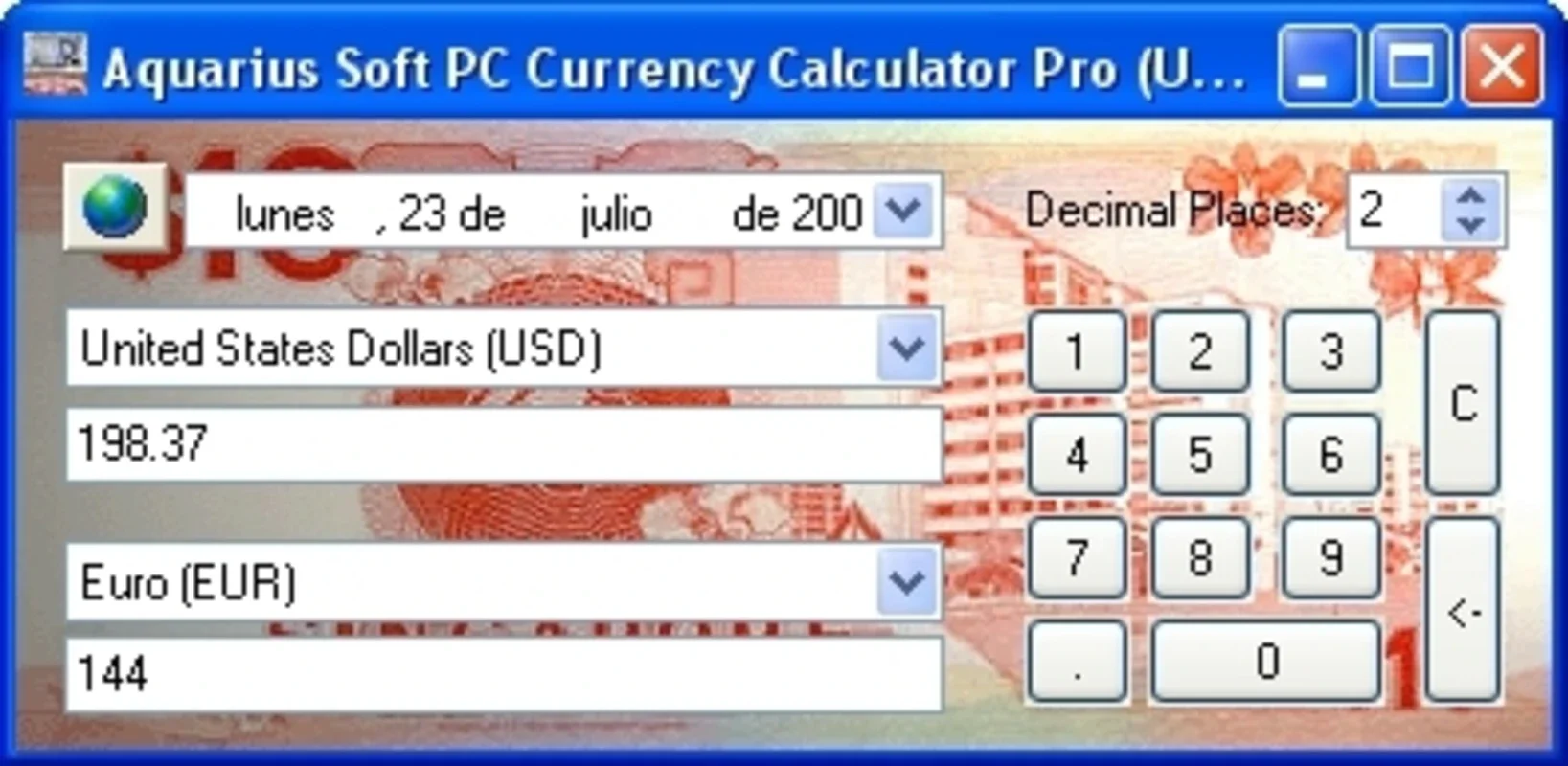 Aquarius Soft PC Currency Calculator for Windows - Accurate Currency Conversion