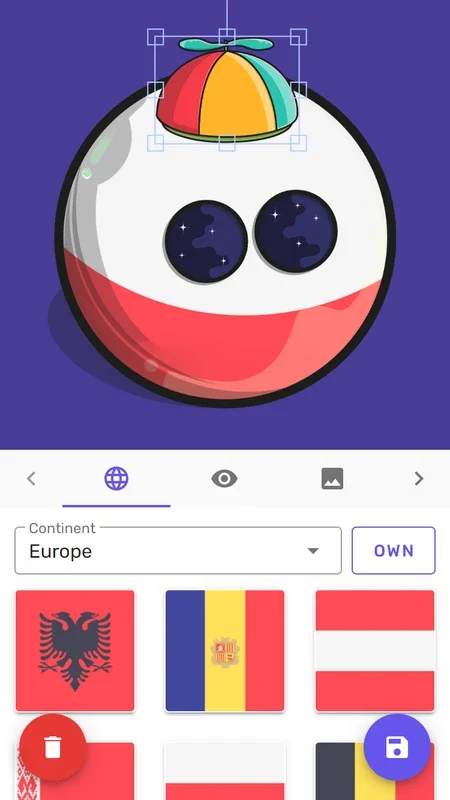 Countryballs for Android - Create and Share Custom Stickers