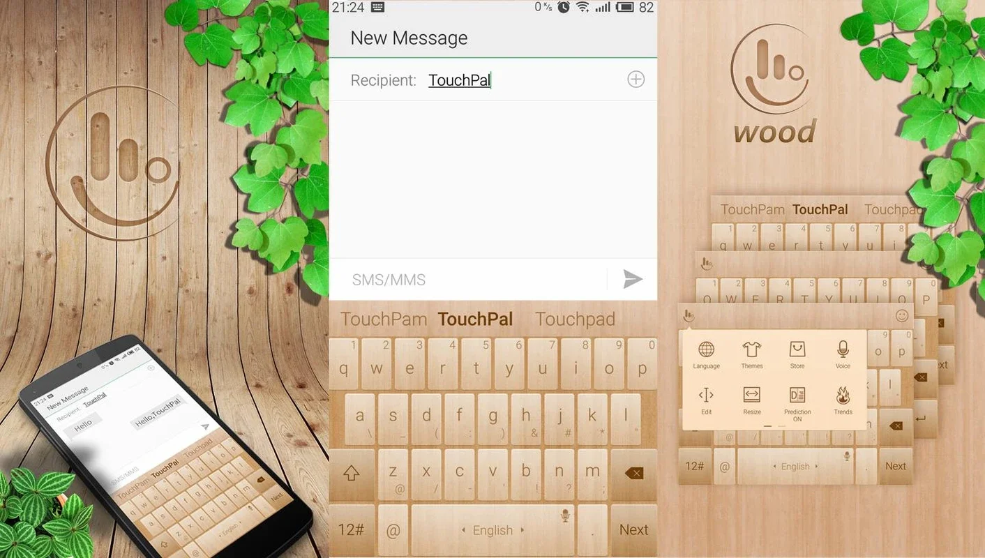 TouchPal SkinPack Natural Wood for Android - Enhance Your Keyboard