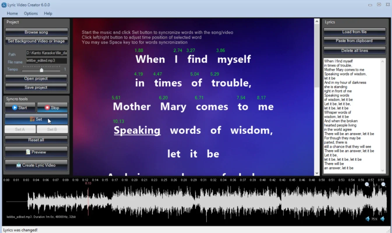 Lyric Karaoke Video Maker for Windows - Create Professional Videos