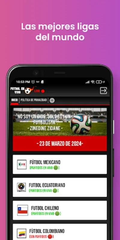 Fútbol En Vivo Live for Android - Download the APK from AppHuts