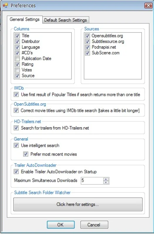 Subtitle Search for Windows - Find Subtitles and Trailers Easily