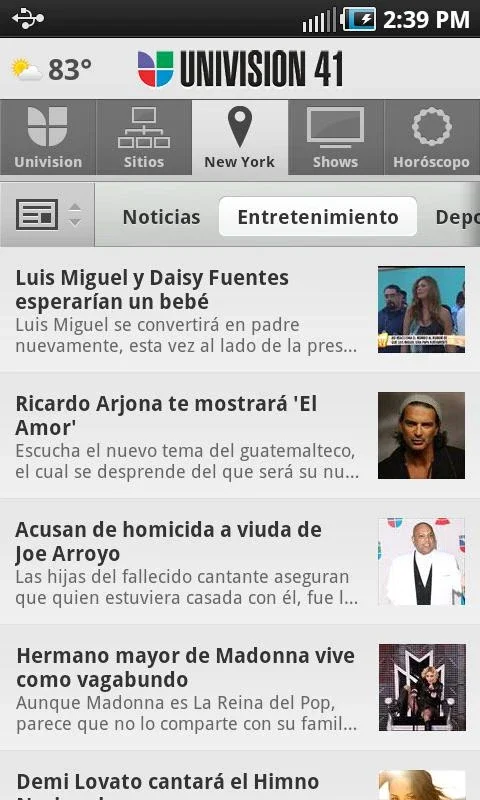 Univision for Android: Diverse Spanish-Language Content