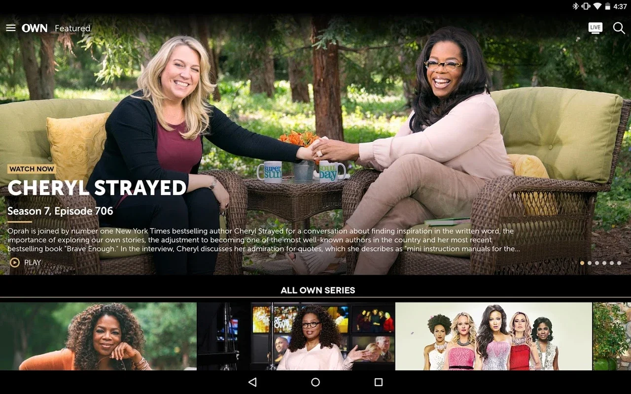 Watch OWN for Android - Stream and Save Your Favorite Shows